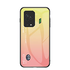 Custodia Silicone Specchio Laterale Sfumato Arcobaleno Cover LS1 per Xiaomi Black Shark 5 5G Giallo