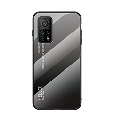 Custodia Silicone Specchio Laterale Sfumato Arcobaleno Cover LS1 per Xiaomi Mi 10T Pro 5G Grigio Scuro