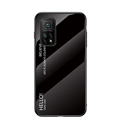 Custodia Silicone Specchio Laterale Sfumato Arcobaleno Cover LS1 per Xiaomi Mi 10T Pro 5G Nero