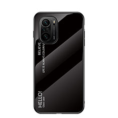 Custodia Silicone Specchio Laterale Sfumato Arcobaleno Cover LS1 per Xiaomi Mi 11i 5G Nero