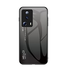 Custodia Silicone Specchio Laterale Sfumato Arcobaleno Cover LS1 per Xiaomi Mi 12 Lite NE 5G Grigio Scuro