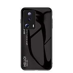Custodia Silicone Specchio Laterale Sfumato Arcobaleno Cover LS1 per Xiaomi Mi 12 Lite NE 5G Nero
