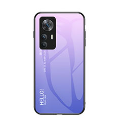 Custodia Silicone Specchio Laterale Sfumato Arcobaleno Cover LS1 per Xiaomi Mi 12T 5G Lavanda