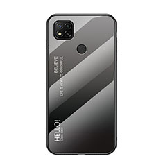 Custodia Silicone Specchio Laterale Sfumato Arcobaleno Cover LS1 per Xiaomi POCO C31 Grigio Scuro