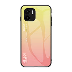 Custodia Silicone Specchio Laterale Sfumato Arcobaleno Cover LS1 per Xiaomi Poco C50 Giallo