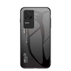 Custodia Silicone Specchio Laterale Sfumato Arcobaleno Cover LS1 per Xiaomi Poco F4 5G Grigio Scuro