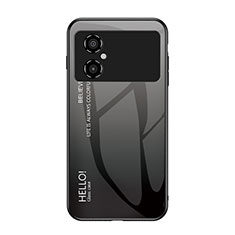 Custodia Silicone Specchio Laterale Sfumato Arcobaleno Cover LS1 per Xiaomi Poco M4 5G Grigio Scuro
