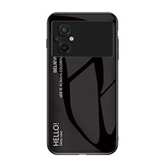 Custodia Silicone Specchio Laterale Sfumato Arcobaleno Cover LS1 per Xiaomi Poco M5 4G Nero