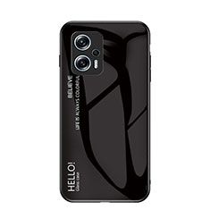 Custodia Silicone Specchio Laterale Sfumato Arcobaleno Cover LS1 per Xiaomi Poco X4 GT 5G Nero