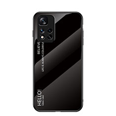 Custodia Silicone Specchio Laterale Sfumato Arcobaleno Cover LS1 per Xiaomi Poco X4 NFC Nero