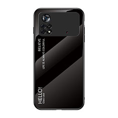 Custodia Silicone Specchio Laterale Sfumato Arcobaleno Cover LS1 per Xiaomi Poco X4 Pro 5G Nero