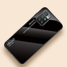 Custodia Silicone Specchio Laterale Sfumato Arcobaleno Cover LS1 per Xiaomi Redmi 10 4G Nero
