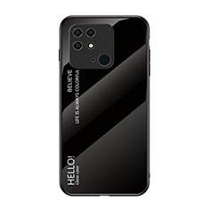 Custodia Silicone Specchio Laterale Sfumato Arcobaleno Cover LS1 per Xiaomi Redmi 10C 4G Nero