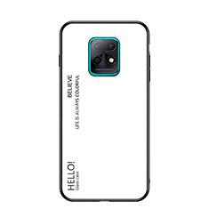 Custodia Silicone Specchio Laterale Sfumato Arcobaleno Cover LS1 per Xiaomi Redmi 10X Pro 5G Bianco