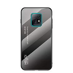 Custodia Silicone Specchio Laterale Sfumato Arcobaleno Cover LS1 per Xiaomi Redmi 10X Pro 5G Grigio Scuro