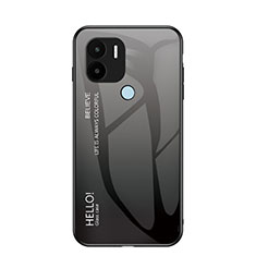 Custodia Silicone Specchio Laterale Sfumato Arcobaleno Cover LS1 per Xiaomi Redmi A1 Plus Grigio Scuro