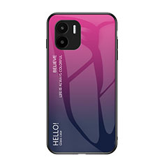 Custodia Silicone Specchio Laterale Sfumato Arcobaleno Cover LS1 per Xiaomi Redmi A1 Rosa Caldo