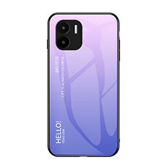 Custodia Silicone Specchio Laterale Sfumato Arcobaleno Cover LS1 per Xiaomi Redmi A2 Plus Lavanda