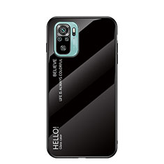 Custodia Silicone Specchio Laterale Sfumato Arcobaleno Cover LS1 per Xiaomi Redmi Note 10 4G Nero