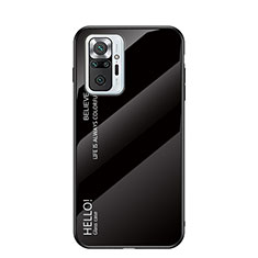 Custodia Silicone Specchio Laterale Sfumato Arcobaleno Cover LS1 per Xiaomi Redmi Note 10 Pro Max Nero