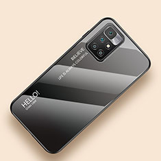 Custodia Silicone Specchio Laterale Sfumato Arcobaleno Cover LS1 per Xiaomi Redmi Note 11 4G (2021) Grigio Scuro