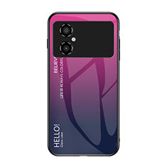 Custodia Silicone Specchio Laterale Sfumato Arcobaleno Cover LS1 per Xiaomi Redmi Note 11R 5G Rosa Caldo