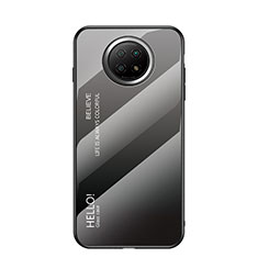 Custodia Silicone Specchio Laterale Sfumato Arcobaleno Cover LS1 per Xiaomi Redmi Note 9T 5G Grigio Scuro