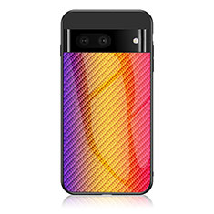 Custodia Silicone Specchio Laterale Sfumato Arcobaleno Cover LS2 per Google Pixel 7 5G Arancione