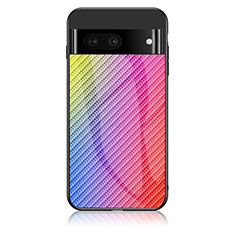 Custodia Silicone Specchio Laterale Sfumato Arcobaleno Cover LS2 per Google Pixel 7a 5G Rosa