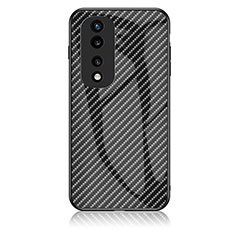 Custodia Silicone Specchio Laterale Sfumato Arcobaleno Cover LS2 per Huawei Honor 70 Pro 5G Nero