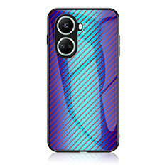 Custodia Silicone Specchio Laterale Sfumato Arcobaleno Cover LS2 per Huawei Nova 10 SE Blu