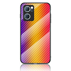 Custodia Silicone Specchio Laterale Sfumato Arcobaleno Cover LS2 per OnePlus Nord CE 2 5G Arancione