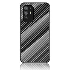 Custodia Silicone Specchio Laterale Sfumato Arcobaleno Cover LS2 per Oppo Reno5 Z 5G Nero