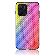 Custodia Silicone Specchio Laterale Sfumato Arcobaleno Cover LS2 per Realme 10T 5G Rosa