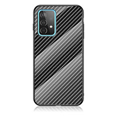 Custodia Silicone Specchio Laterale Sfumato Arcobaleno Cover LS2 per Samsung Galaxy A52 5G Nero