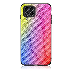 Custodia Silicone Specchio Laterale Sfumato Arcobaleno Cover LS2 per Samsung Galaxy M53 5G Rosa