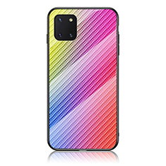 Custodia Silicone Specchio Laterale Sfumato Arcobaleno Cover LS2 per Samsung Galaxy M60s Rosa