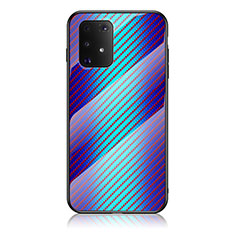 Custodia Silicone Specchio Laterale Sfumato Arcobaleno Cover LS2 per Samsung Galaxy S10 Lite Blu