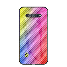 Custodia Silicone Specchio Laterale Sfumato Arcobaleno Cover LS2 per Xiaomi Black Shark 5 RS 5G Rosa