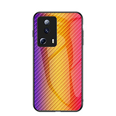 Custodia Silicone Specchio Laterale Sfumato Arcobaleno Cover LS2 per Xiaomi Mi 13 Lite 5G Arancione