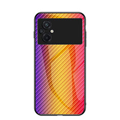 Custodia Silicone Specchio Laterale Sfumato Arcobaleno Cover LS2 per Xiaomi Poco M5 4G Arancione