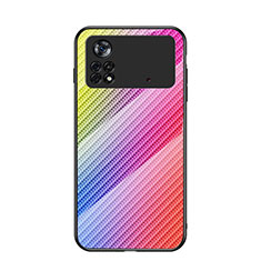 Custodia Silicone Specchio Laterale Sfumato Arcobaleno Cover LS2 per Xiaomi Poco X4 Pro 5G Rosa