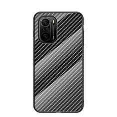 Custodia Silicone Specchio Laterale Sfumato Arcobaleno Cover LS2 per Xiaomi Redmi K40 Pro 5G Nero