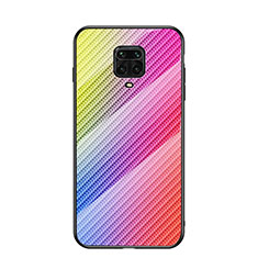 Custodia Silicone Specchio Laterale Sfumato Arcobaleno Cover LS2 per Xiaomi Redmi Note 9 Pro Max Arancione