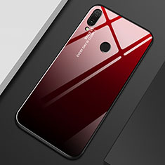 Custodia Silicone Specchio Laterale Sfumato Arcobaleno Cover M01 per Huawei Enjoy 9 Plus Rosso e Nero