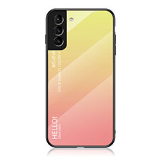 Custodia Silicone Specchio Laterale Sfumato Arcobaleno Cover M02 per Samsung Galaxy S23 5G Arancione