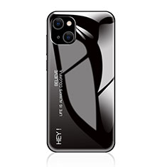 Custodia Silicone Specchio Laterale Sfumato Arcobaleno Cover per Apple iPhone 14 Nero
