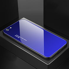 Custodia Silicone Specchio Laterale Sfumato Arcobaleno Cover per Apple iPhone 6S Blu