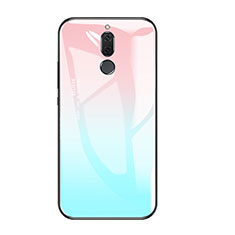 Custodia Silicone Specchio Laterale Sfumato Arcobaleno Cover per Huawei G10 Cielo Blu