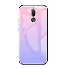 Custodia Silicone Specchio Laterale Sfumato Arcobaleno Cover per Huawei G10 Viola